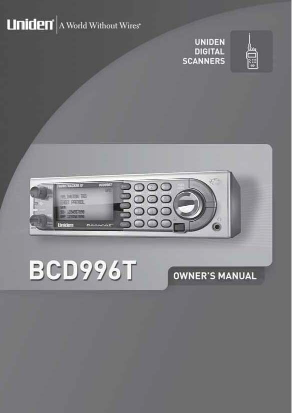 Uniden BCD966T Instructions Operating Manual User Guide Coil Bound