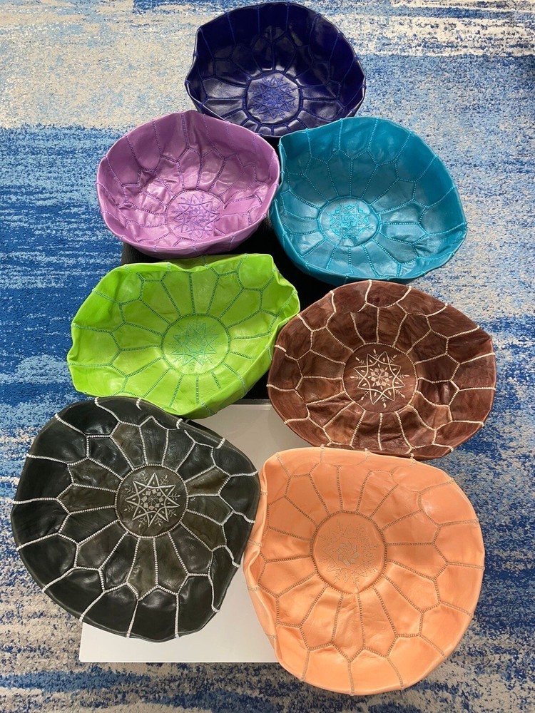 MOROCCAN LEATHER POUFS