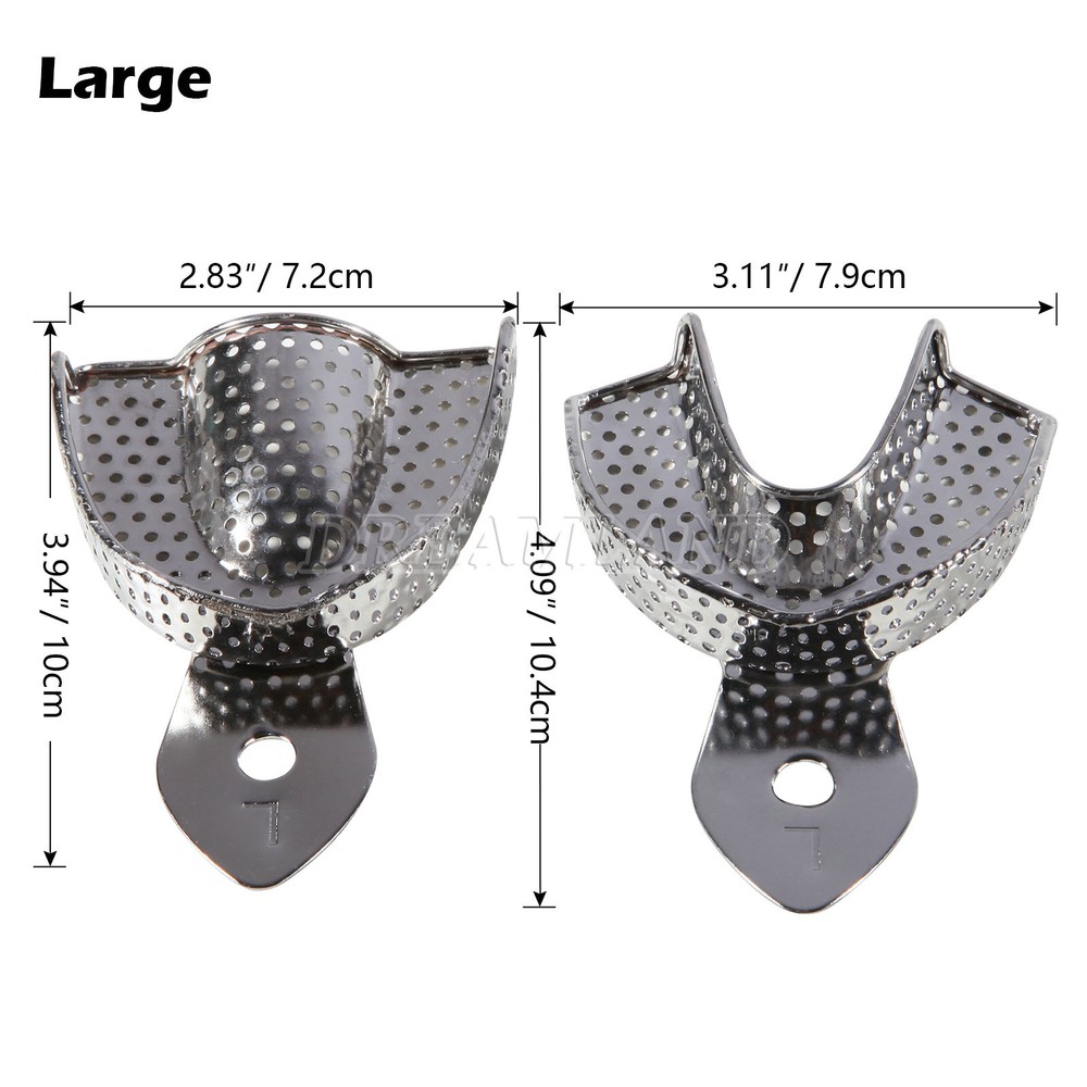 Dental Impression Trays Lower Upper Perforated 6 Pcs/Box