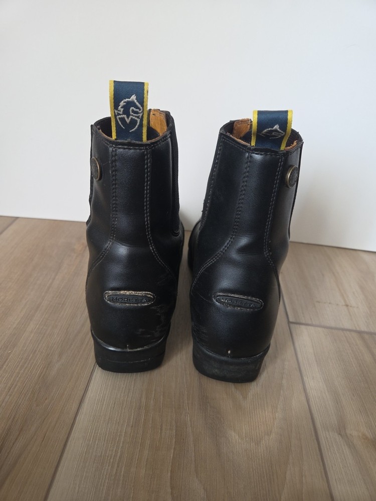 Moretta Active Flex Paddock Boots Black Women's Size 8 Zip Front Riding Boots