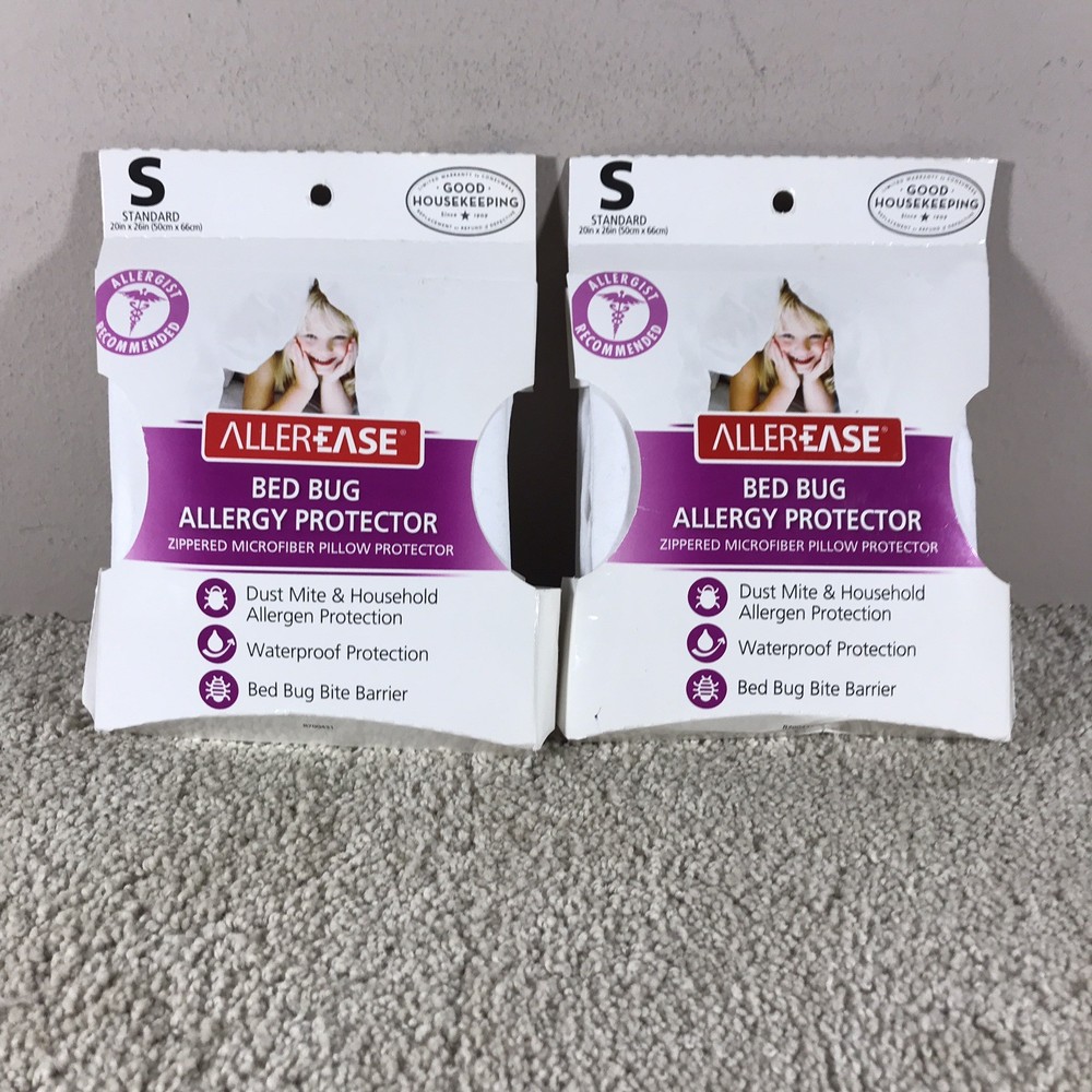 ALLER-EASE Bed Bug Allergy Protector Microfiber Pillow Protection Standard (x2)