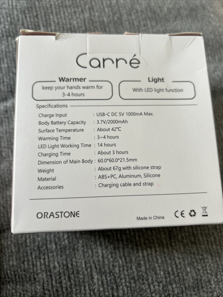 Orastone Rechargeable Fast Hand Warmer & LED Light Polygon