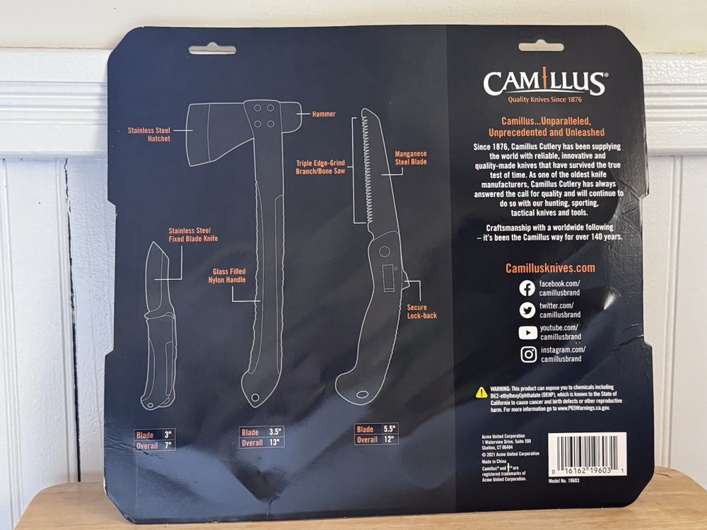 Camillus 4 piece Camp pack Knife set