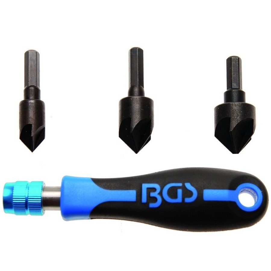 3-in-1 deburring set - code bgs8369 FBGS8369 BGS workshop