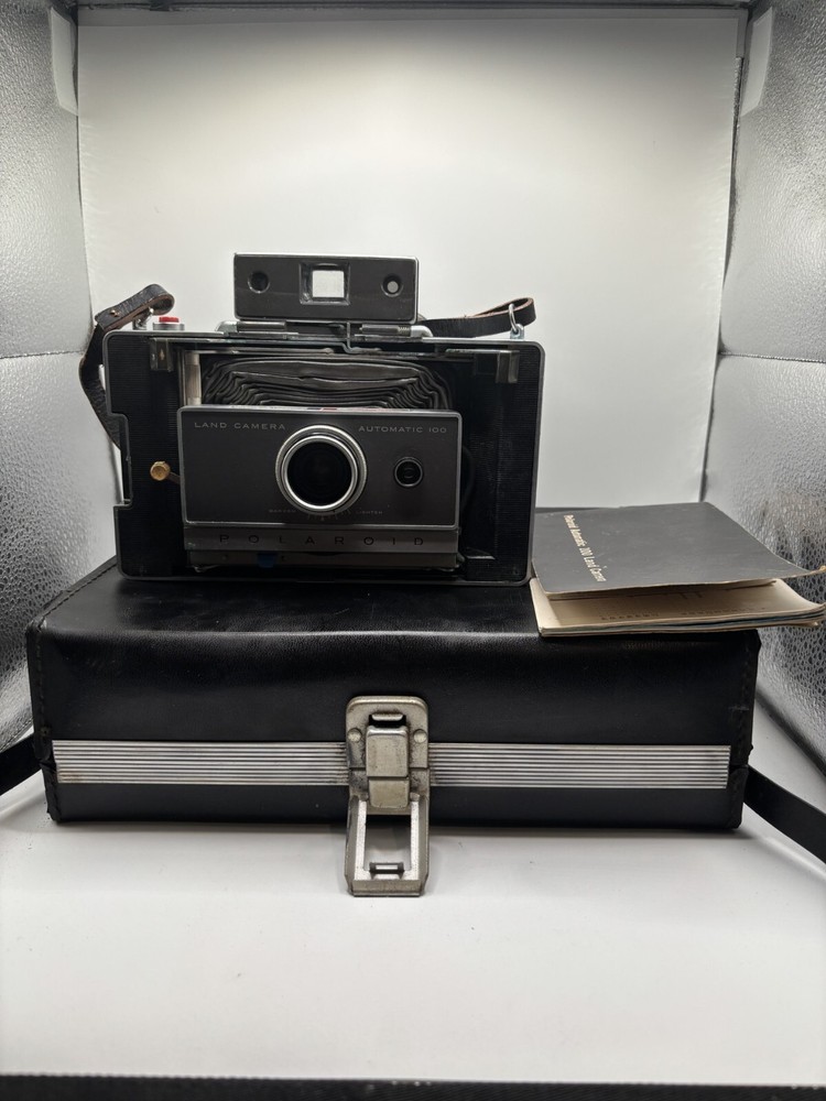 Polaroid Automatic 100 Land Camera With Case And Manual - Untested