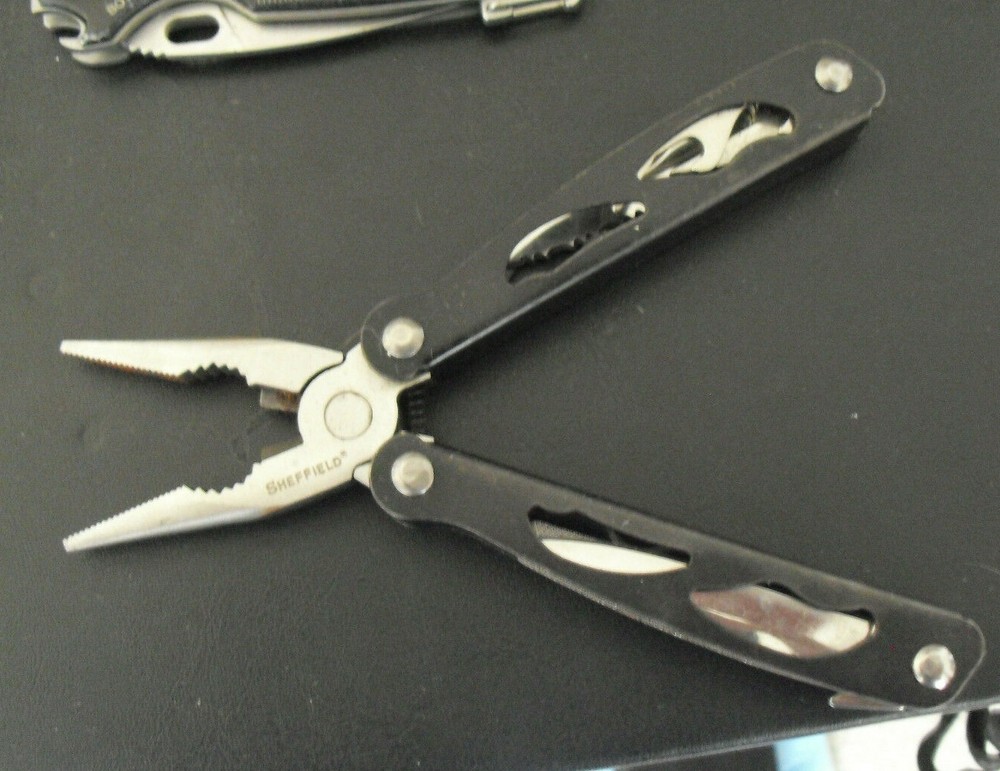 Stainless Steel Sheffield 9 Tool Folding Multi-tool Knife 6" Long