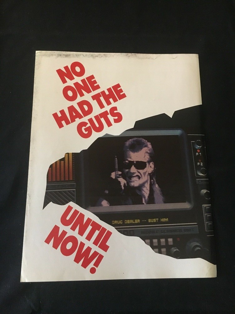 Williams Narc Pinball Machine Flyer, 1988 NOS
