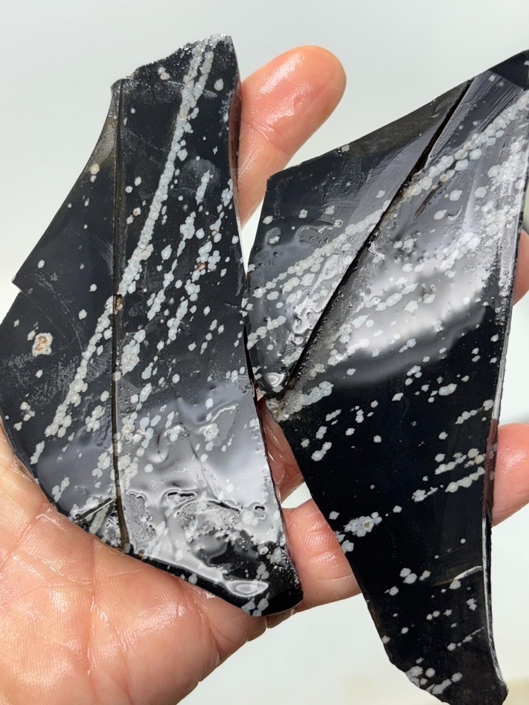 Snowflake Obsidian Slabs Lapidary Cabbing Knapping Combo ship avail