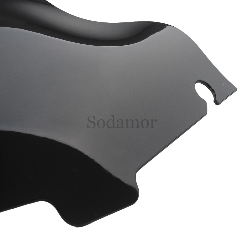 For Harley Touring Electra Glide 1993-2013 6" Wave Windshield Windscreen Black