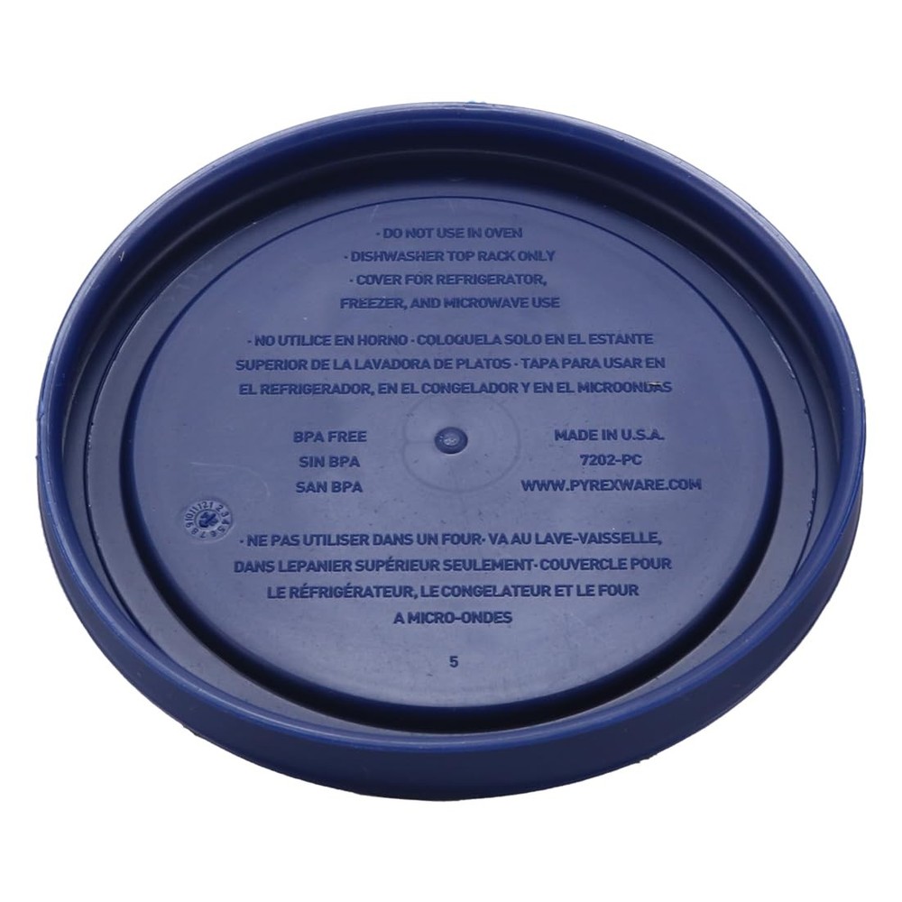 Pyrex 7202-PC 1113805 1 Cup Dark Blue Lid (4-Pack) Blue,Dark