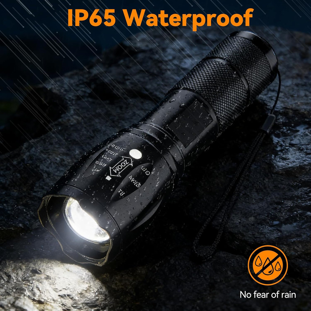 LED Flashlight 2 Pack, Small Flashlights Powerful High Lumens 5 Modes, Waterproo