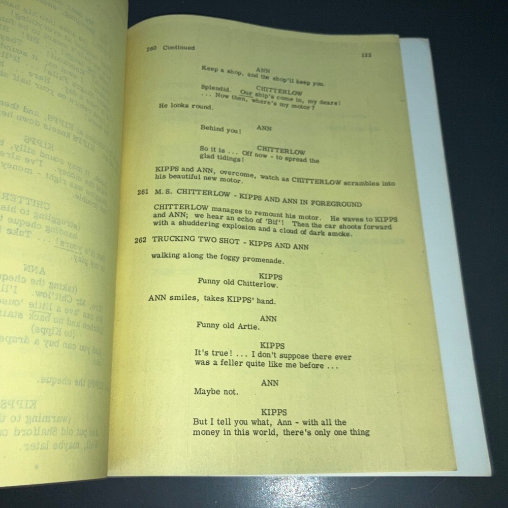 HALF A SIXPENCE (4/1/66) H.G.Wells Musical / Preliminary Script / LTD DIST. +COA