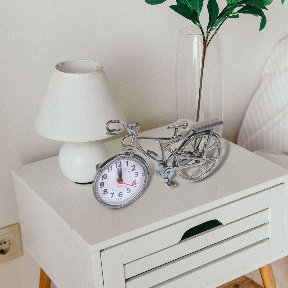 1PC Bicycle Alarm Clock Retro Creative Clock Desktop Vintage Clock Desktop Decor