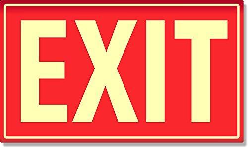 Photoluminescent Aluminum Exit Sign (RED)