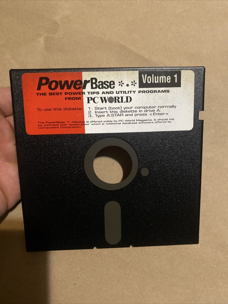 * PC World’s Magazine Volume 1 5.25 Floppy Disk Utility Programs &Tips Powerbase