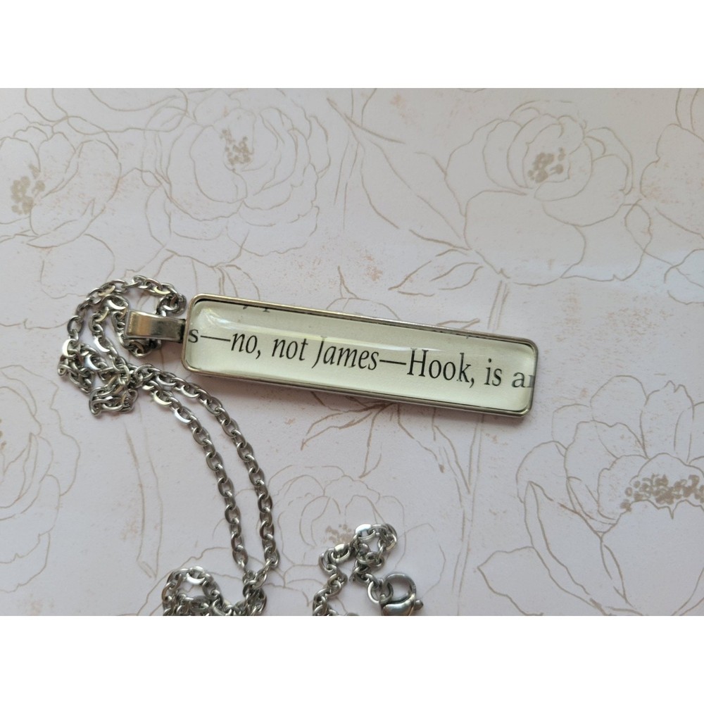 Not James pendant necklace made with Hooked book pages