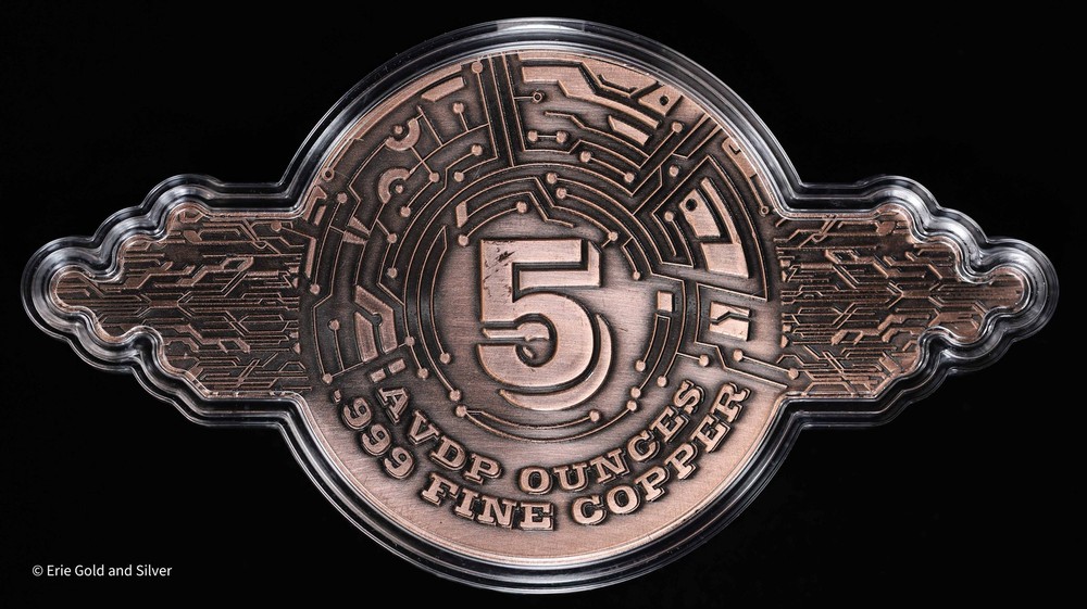 Cryptocurrency Bitcoin Colorized 5 oz AVDP .999 Copper w/ Capsule