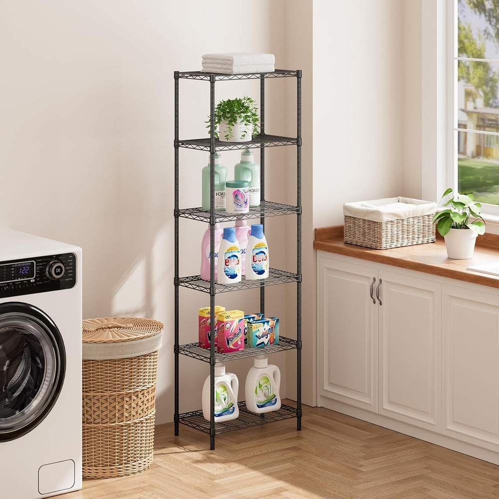 Rustproof 6 Tier Wire Shelf - Durable Storage for Kitchen, Garage, and Bathroom