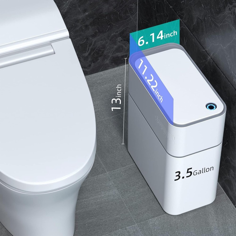 MOPALL Small Bathroom Trash Cans with Lids,Motion Sensor Bathroom Trash Can,N...