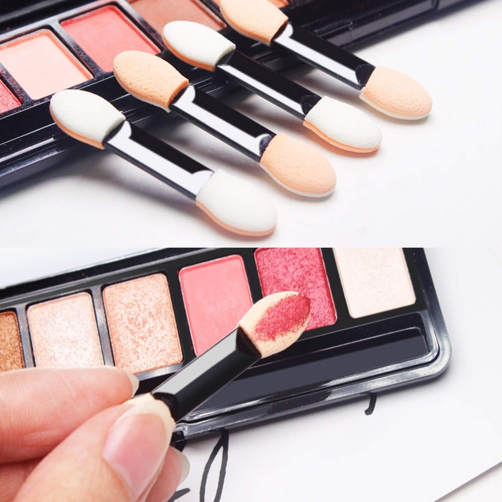 30Pcs Disposable Eyeshadow Brush, Double Ended Sponge Eye Shadow Applicator