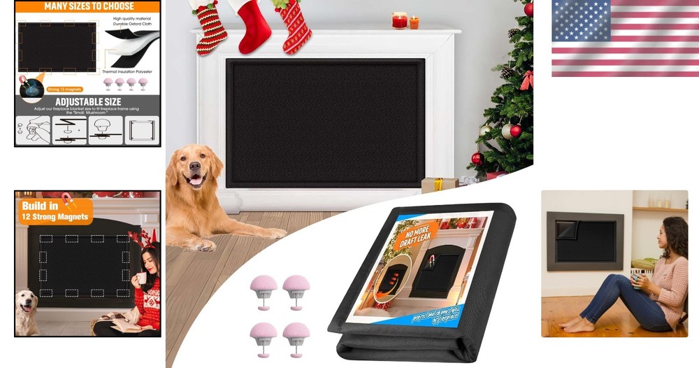 Adjustable Magnetic Draft Stopper Blanket, 39"W x 32"H for Efficient Heating