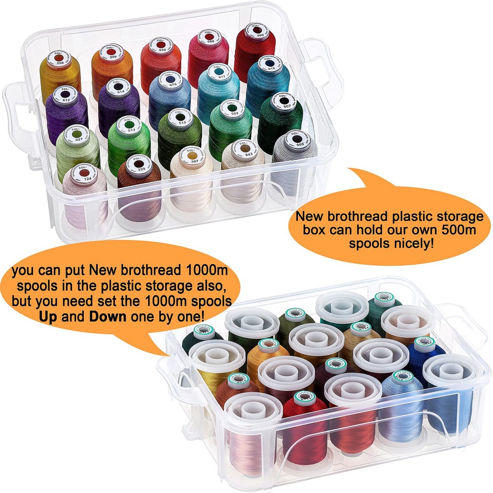 New brothread 2 Layers Stackable Clear Storage Box/Organizer for 2