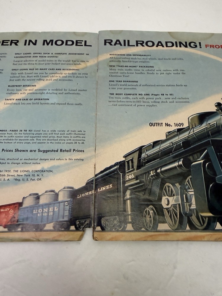 1959 ORIGINAL LIONEL MODEL RAILROAD TRAIN CATALOG