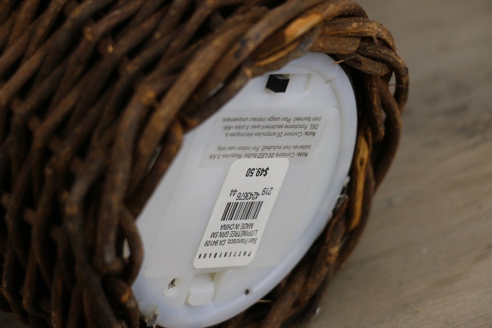 Pottery Barn Lit Pine Tree Small in Basket 18"