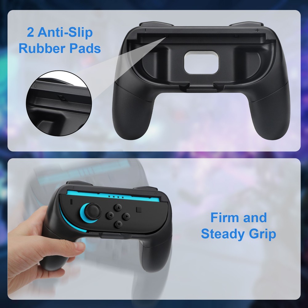 2 Pack Hand Grips for Nintendo Switch 2 Joy-Con Ergonomic Controller Handle ABS