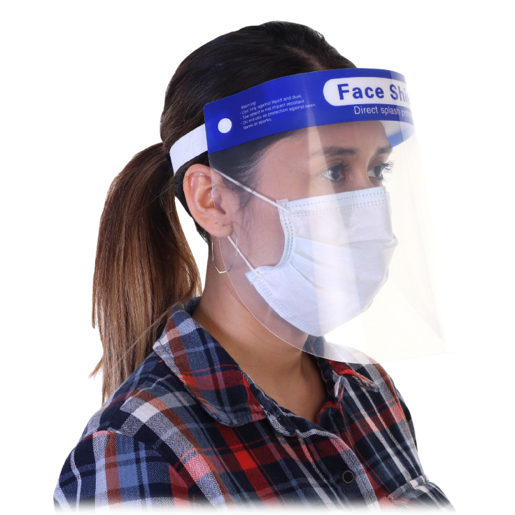 Reusable Face Shield with Foam Forehead Band and Elastic Strap NEW