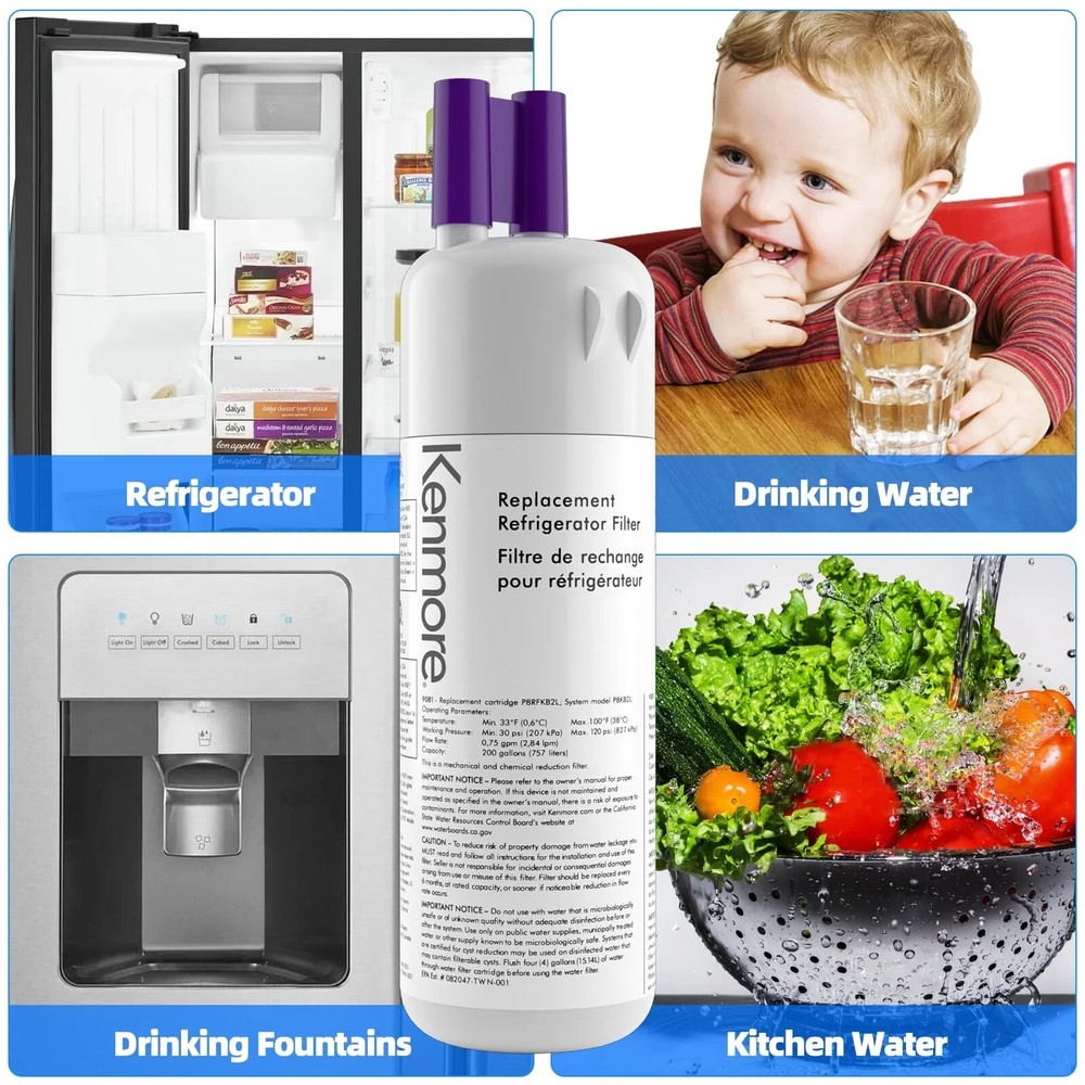 2 Pack Kenmore 9081 469081 46-9930 Replacement Refrigerator Ice Water Filter