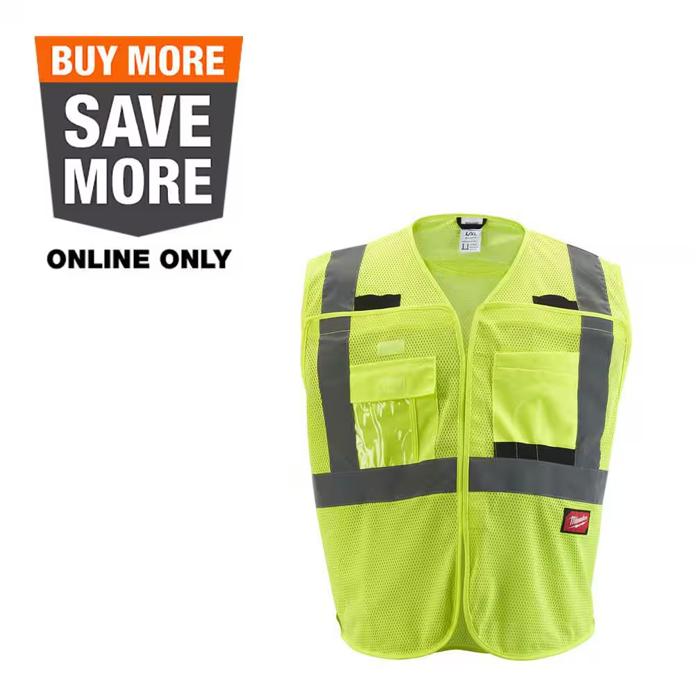 Small/Medium Yellow Class 2 Breakaway Polyester Mesh High Visibility Safety Vest