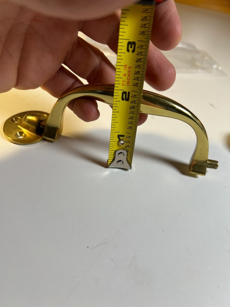 Antique Solid Brass Folding Chest Handle Drop Pull 6.5” Marine Campaign Trunk