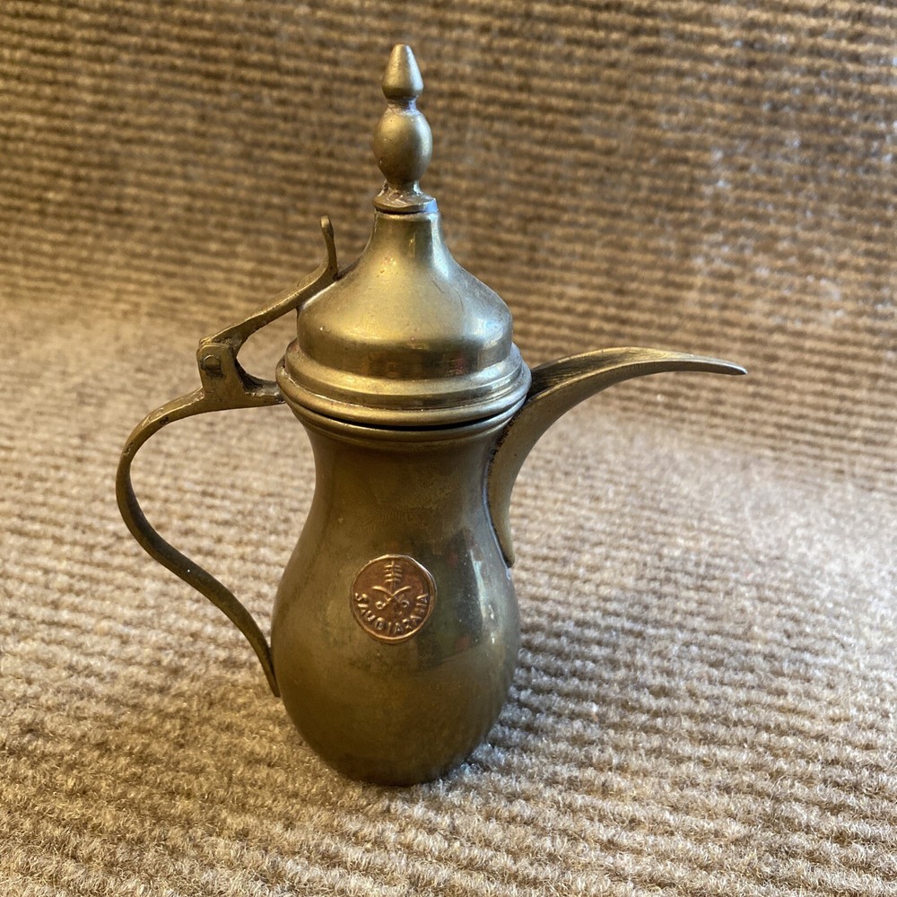 vintage saudi arabia hinged coffee tea pot 6”