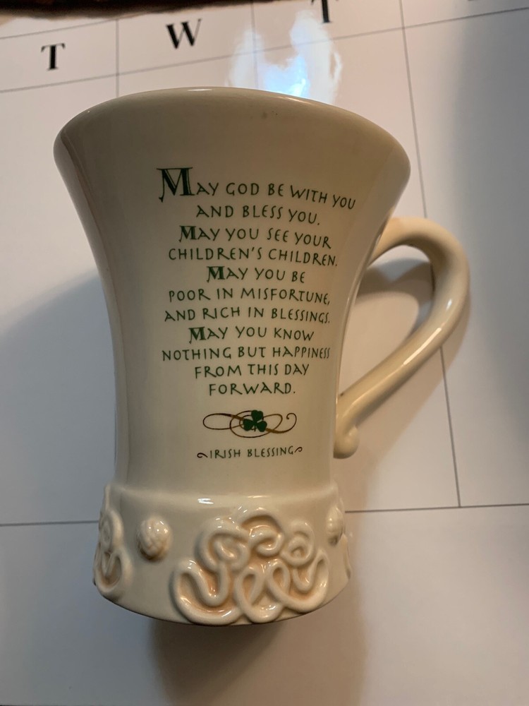 IRISH MUG WITH IRISH BLESSING Hand painted St Patrick’s