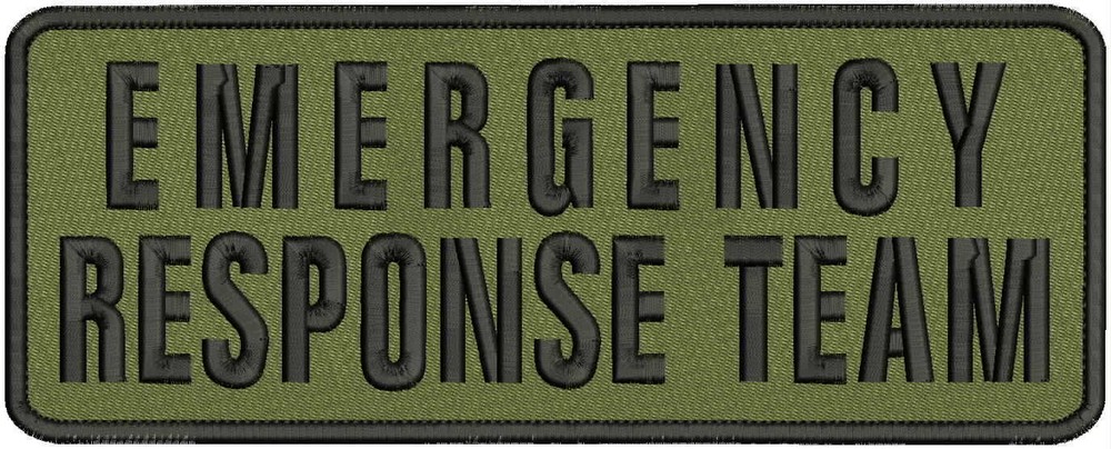 emergency response teamembroidery patches 4x11 hook on back