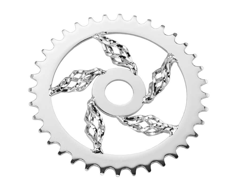 CHROME CAGE TWISTED STEEL CHAINRING 1/2 X 1/8