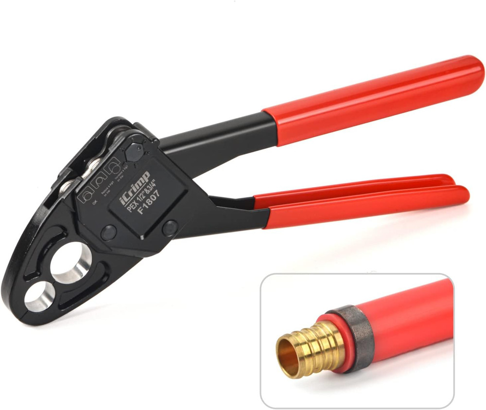 Combo Angle Head Pex Pipe Plumbing Crimping Tool for Copper Crimp Jaw Sets 1/...