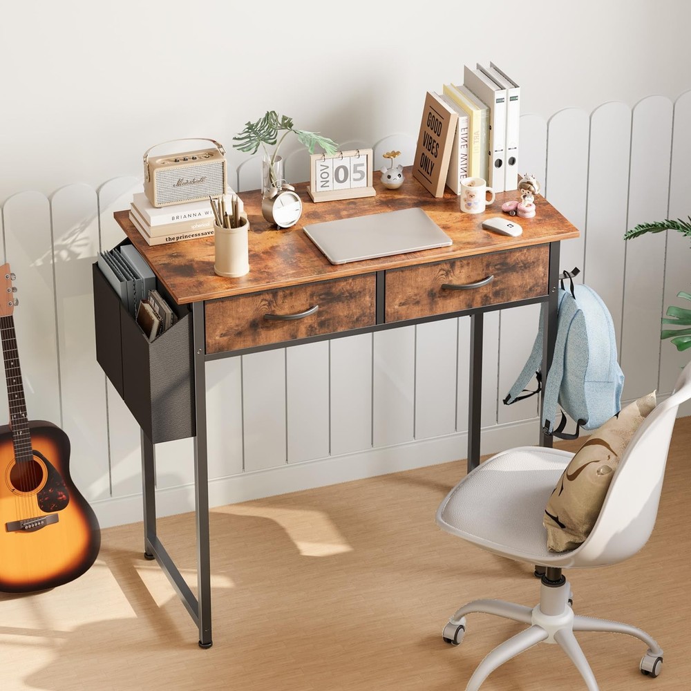 Sweetcrispy Computer Desk Small Home Office Bedroom Writing Study PC Tabke wi...