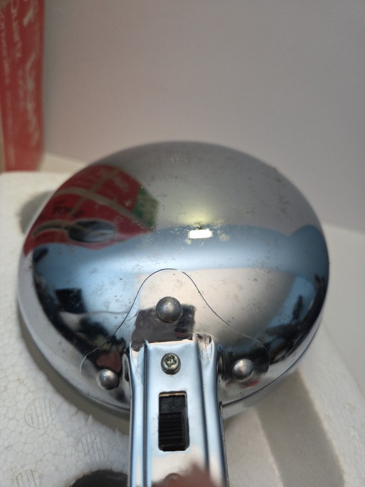 VINTAGE WOOLWORTH CHROME HAND HELD SPOTLIGHT LAMP w/box Tested Works