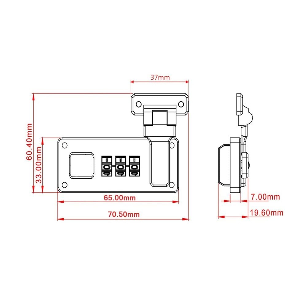 2pcs Tool Box Hasp, Luggage Combination Lock, Briefcases Replacement Accessor...