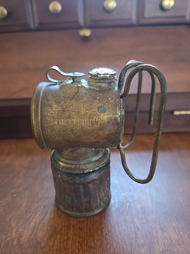 Antique Mining Lamp. Justrite. May 7th, 1912.