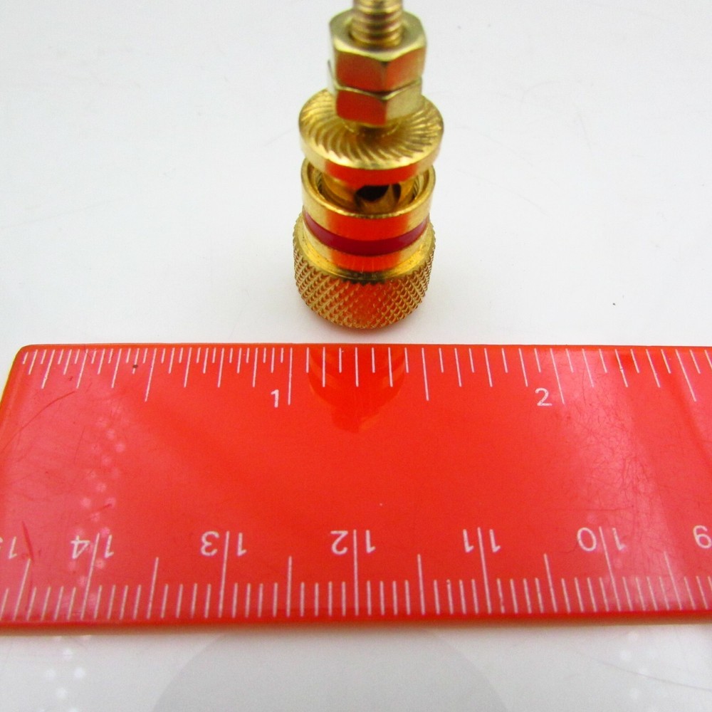 Qty 4 Solid Brass Amplifier Speaker Terminal Binding Post Banana Plug Connector