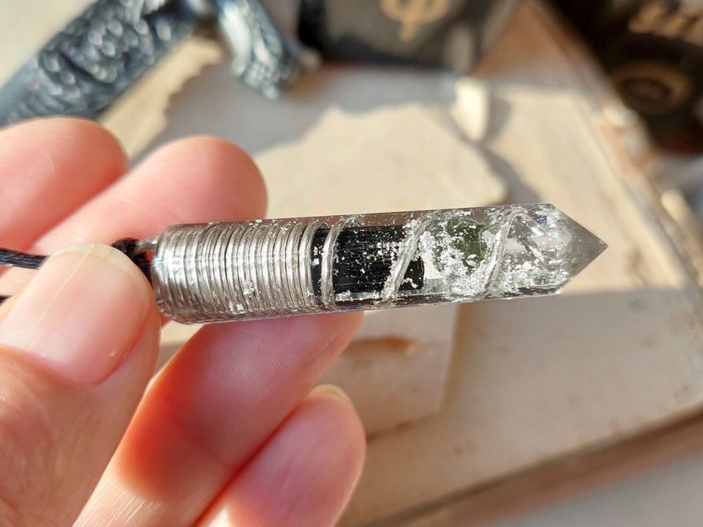 Orgonite orgone pendant, Most powerful combination, grounding effect and silver