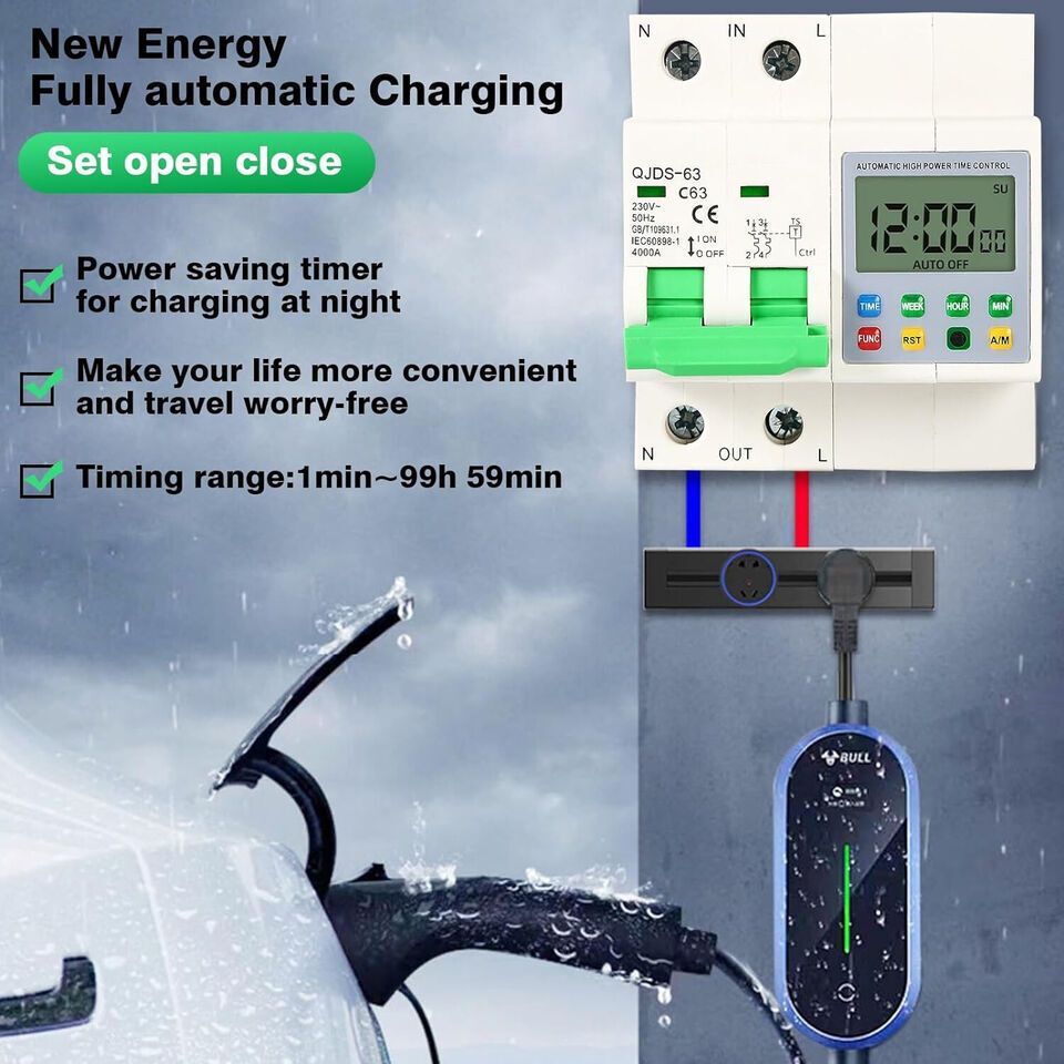Timer Switch Circuit Breaker Automatic Timer Over Under Voltage Time Protection