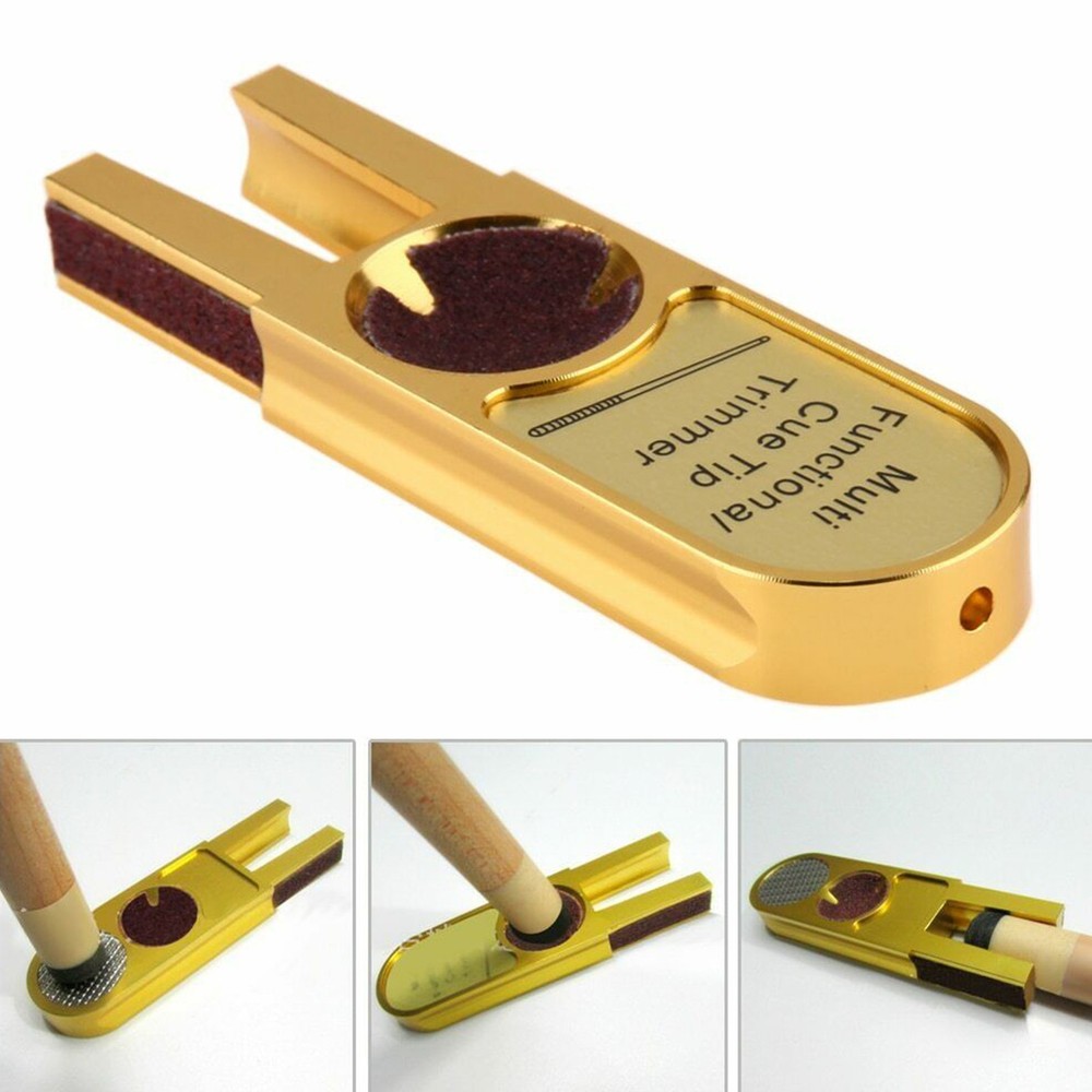 Muti-functional U-shape Billiards Pool Cue Tip Trimmers Repairer Tool