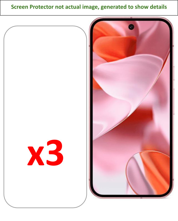 3x Google Pixel 9/9 Pro Screen Protector w/ cloth