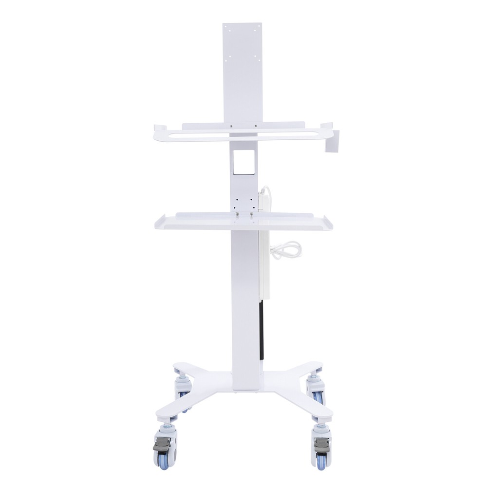 Mobile Standing Workstation Adjustable Height Rolling Computer Cart With Wheels