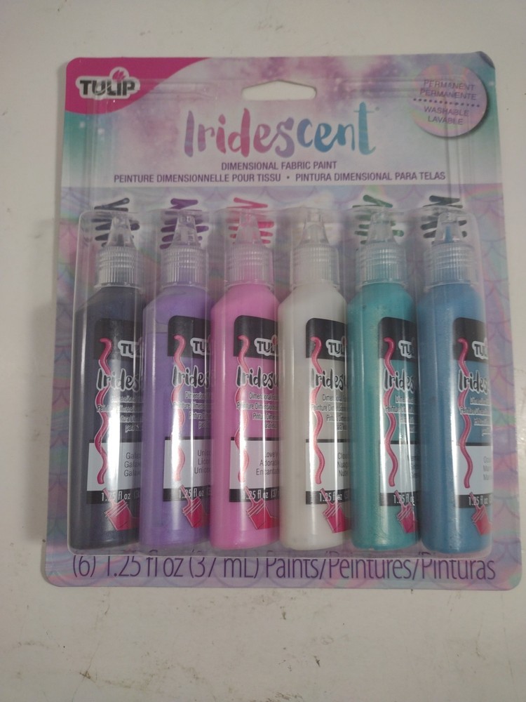 Tulip Dimensional Fabric Paint 6/Pkg-Iridescent. D5