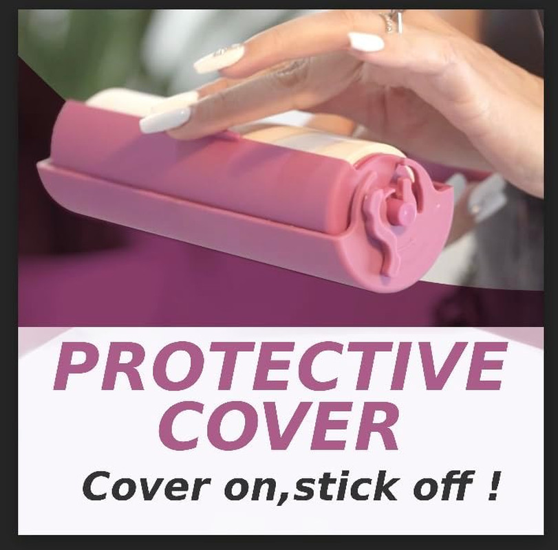 Large Lint Roller 6.3" with Extra Refill -120 Sticky Sheets, Protective Cover De